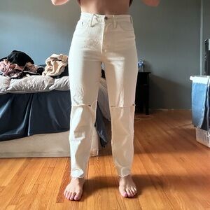 Cream jeans